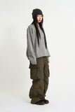 Lambswool roll-edge crop knit