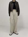 Cargo Cotton Wide Denim Pants