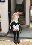FRILL RIBBED LEGGINGS