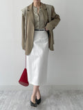 [Shawl SET] Striped Round Knit Cardigan