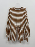 Striped Frill Overfit Sweatshirt