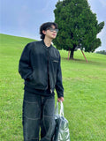 Double knee stitch vintage black denim