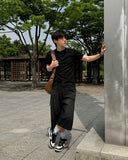 Leewoo denim bermuda pants