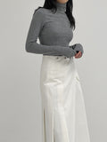 Ribbed Slim Fit Turtleneck T-Shirt
