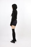 Finger slim hooded top