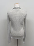 Shirred halterneck layered T-shirt