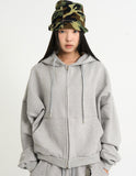 Terry crop sweat hood zip-up