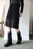 Wrinkle strap middle boots