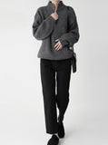 Roden half-zip-up string knit