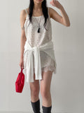Flower Satin Layered Bustier One Piece