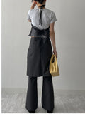 Pleated Bootcut Layered Slacks