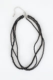 Layered black ball necklace