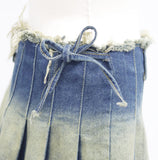 Rickett Denim Pleated Wrap Skirt