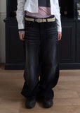 MAXI BLACK WIDE DENIM PT