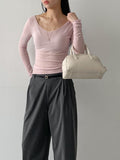 Kevin See-through V-Neck Long Sleeve T-Shirt