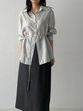 Renne Belted Loose-Fit Blouse