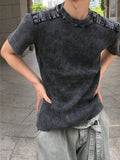 Finer Shoulder Panel Washed Short Sleeve T-shirt