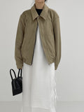 [unisex] Cut suede overfit blouson