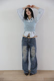 Flash Pintuck Line Denim