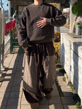 Suede Double Knee Balloon Pants