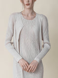 [Premium] Issey Pleats Sleeveless & Cardigan Set-up