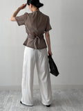 Earth Wrap See-Through Half Blouse