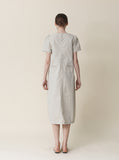 Rib Cut Button Long One Piece