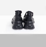 Plum Lace-up Strap Platform Sneakers