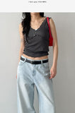 Ruffle V-Neck Sleeveless Top