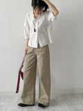 Frill V-neck Three Quarter Blouse