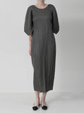 [Premium] Issey Pleats Kabra Sleeve Long One Piece