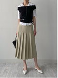 Doe Pleated Long Skirt