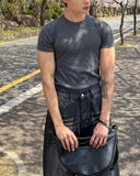 Muscle Fit Rib Short Sleeve T-Shirt