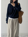 [Basic Item]Tolin V-Neck Tension Long-Sleeve T-Shirt