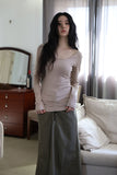 Suede layered skirt