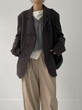 [unisex] Curved 3Button Over Fit Blazer Jacket