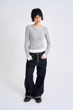 Modal two-tone layered long sleeves