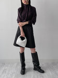 Road Pintuck A-Line Midi Skirt