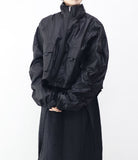Oban Shirring Pocket String Overfit Windbreaker