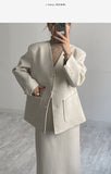 [Setup Available] Monet No Collar Overfit Tweed Jacket