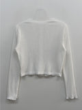 Pleated Crop Cardigan T-shirt