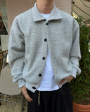Winter high-neck angora cardigan