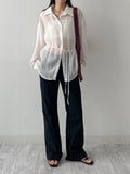 Wrinkle See-through Oversized Shirt