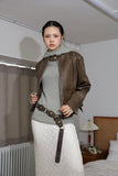 Kadi No Collar Leather Jacket