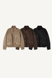Glow High-Neck Suede Jacket