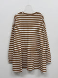 Striped Frill Overfit Sweatshirt