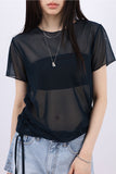 Crunchy mesh string tee