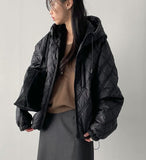 [Unisex] Beor Quilted Overfit Hooded Padding