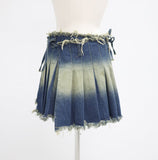 Rickett Denim Pleated Wrap Skirt