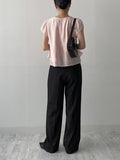 Tencel Semi Wide Denim Slacks